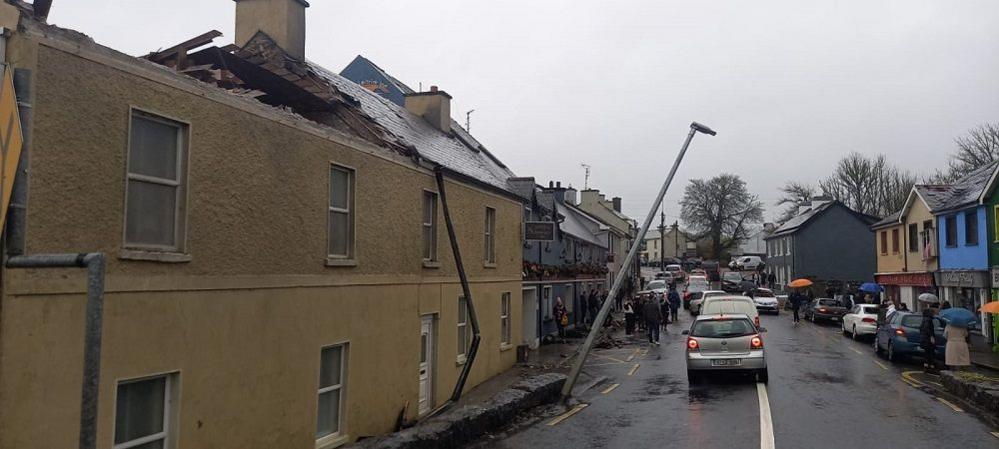 Street damaged by storm