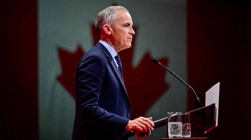 Carney photographed during his victory speech