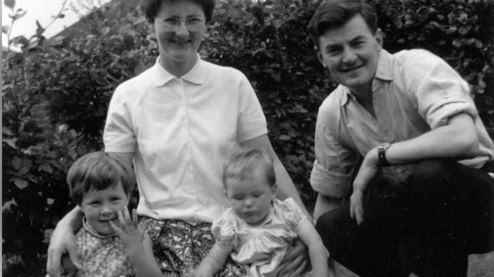 Gwyneth Lewis, her sister and their parents, circa 1963