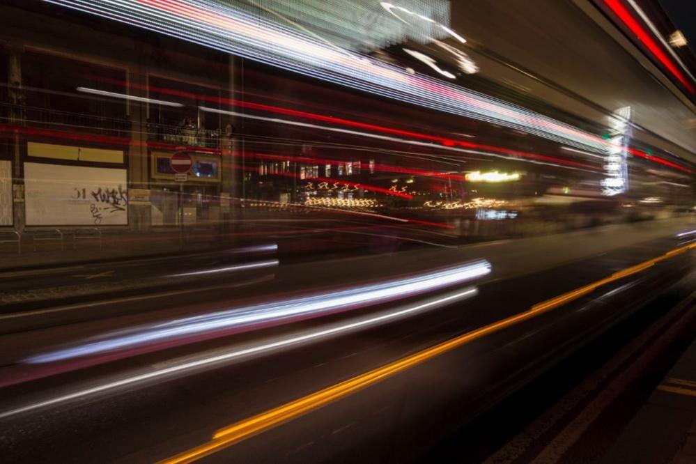 Blurred traffic on a street