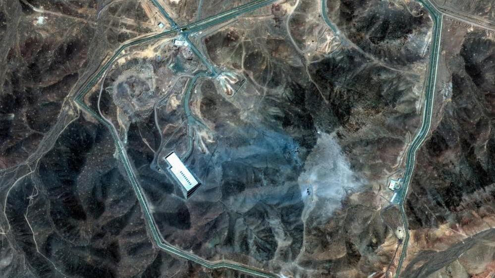 A satellite view shows an overview of Fordow underground complex, after the U.S. struck the underground nuclear facility, near Qom