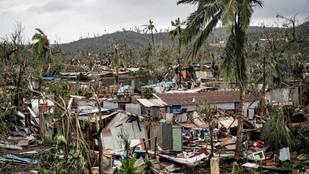 A view shows damage in storm-hit Mayotte, France, in this handout image obtained by Reuters on December 16, 2024. 