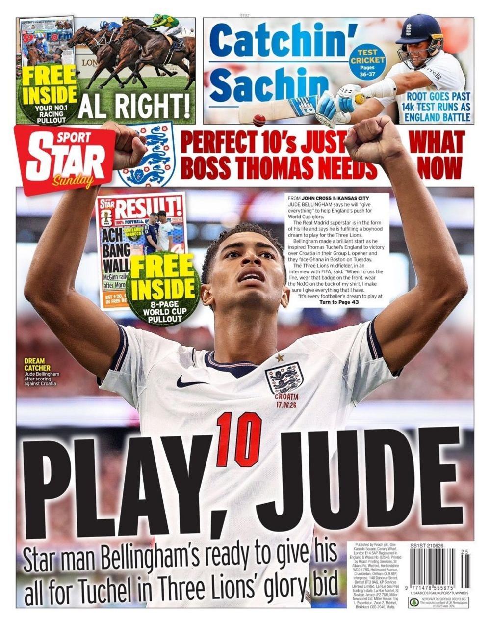 Back page of the Star Sunday on 21 June 2026