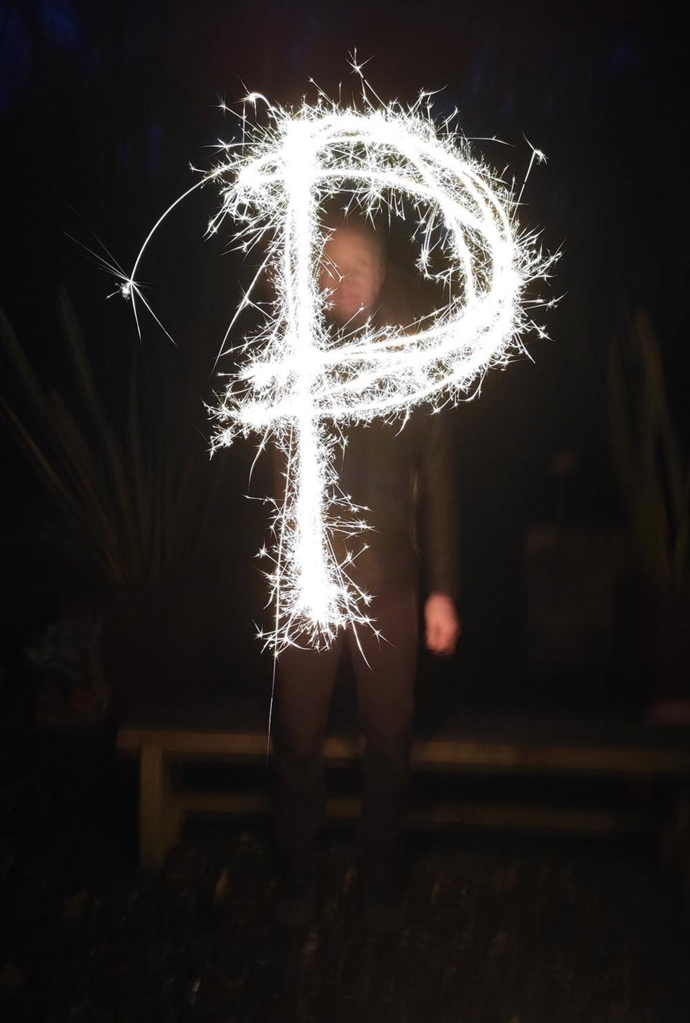 A P made by a sparkler