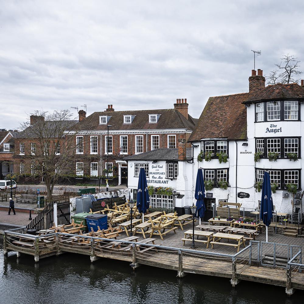 A river and pub