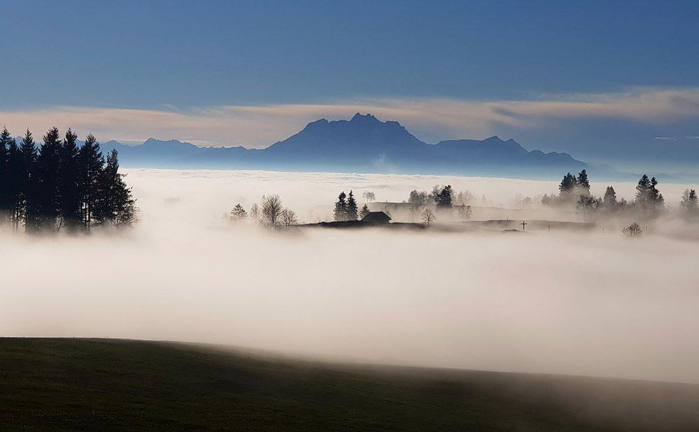 Mount Pilatus in mist