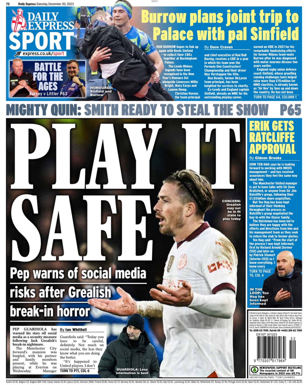 Express back page - 30 December 2023