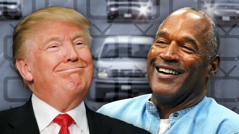 OJ Simpson (right) and Donald Trump in a composite