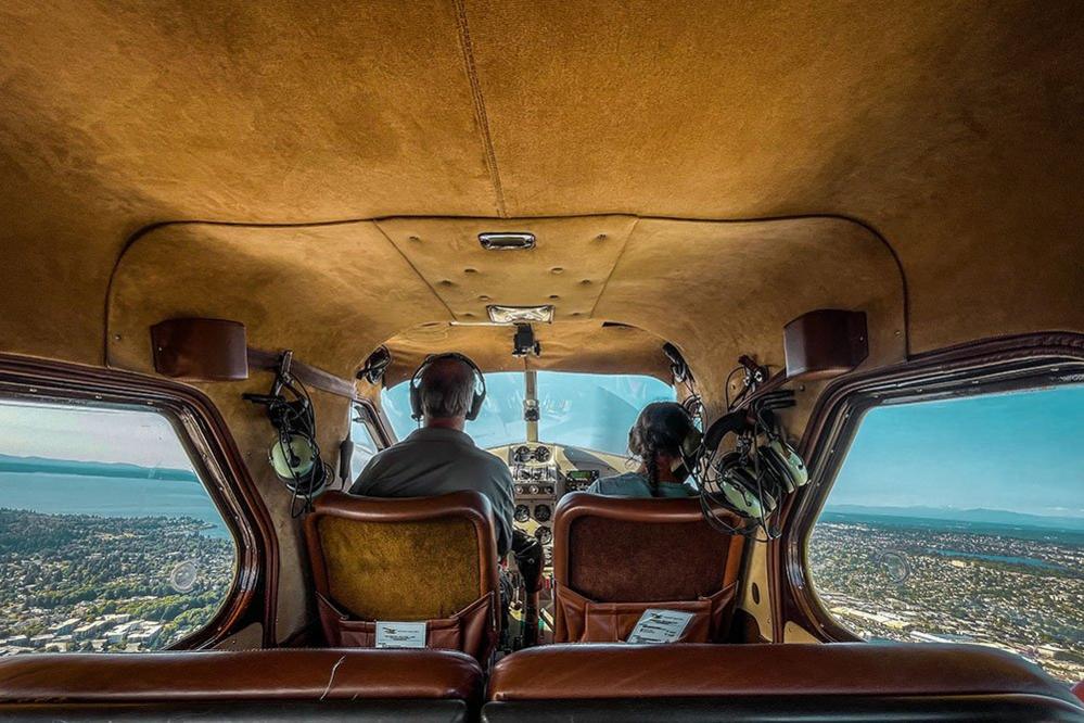 View from inside a a light aircraft