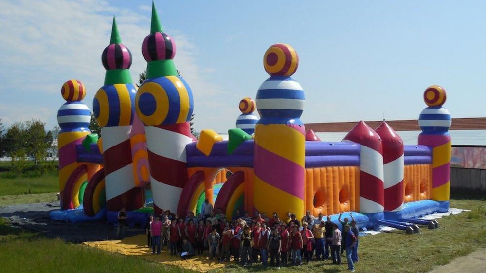 Giant bouncy castle at Common People festival