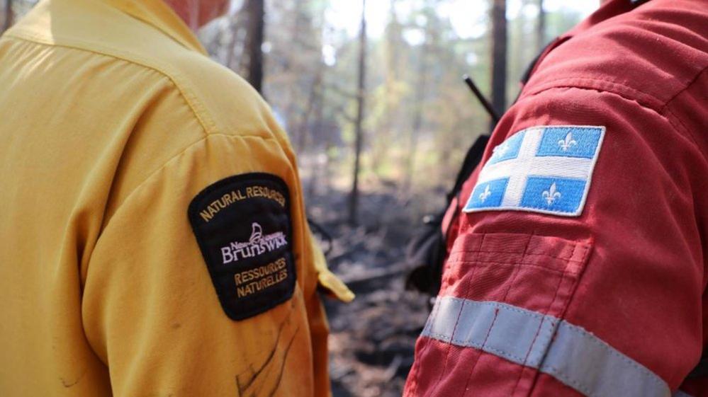 A handout photo made available by Alberta Wildfire showing firefighting efforts at one of scores of wildfires burning across multiple Canadian Provinces in Sturgeon Lake Cree Nation, Alberta, Canada, 08 June 2023.