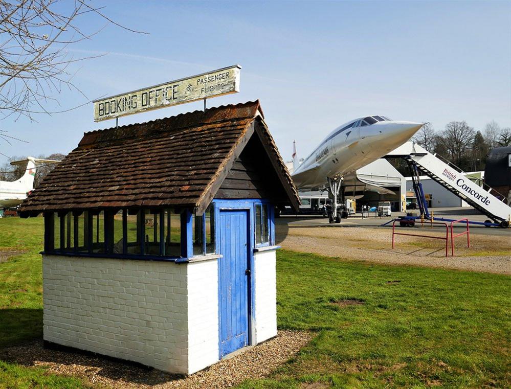 Booking office and Concorde on display at Brooklands museum