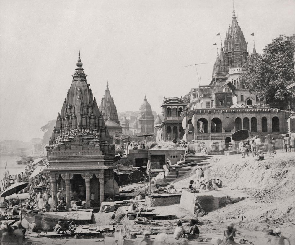 Varanasi (formerly Benares), Vishnu, temples on the Ganges, 1866, Courtesy MAP / Tasveer