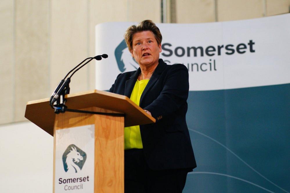 Sarah Dyke, Liberal Democrat Party candidate, speaks at the Bath & West Showground in Shepton Mallet