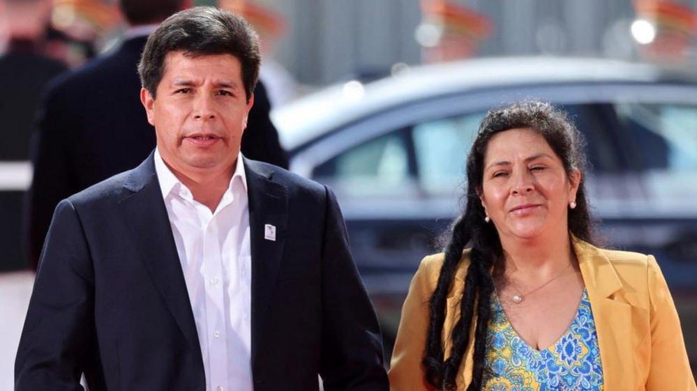 Pedro Castillo and Lilia Paredes arrive at the ninth Summit of the Americas, in Los Angeles, California, U.S., June 8, 2022.