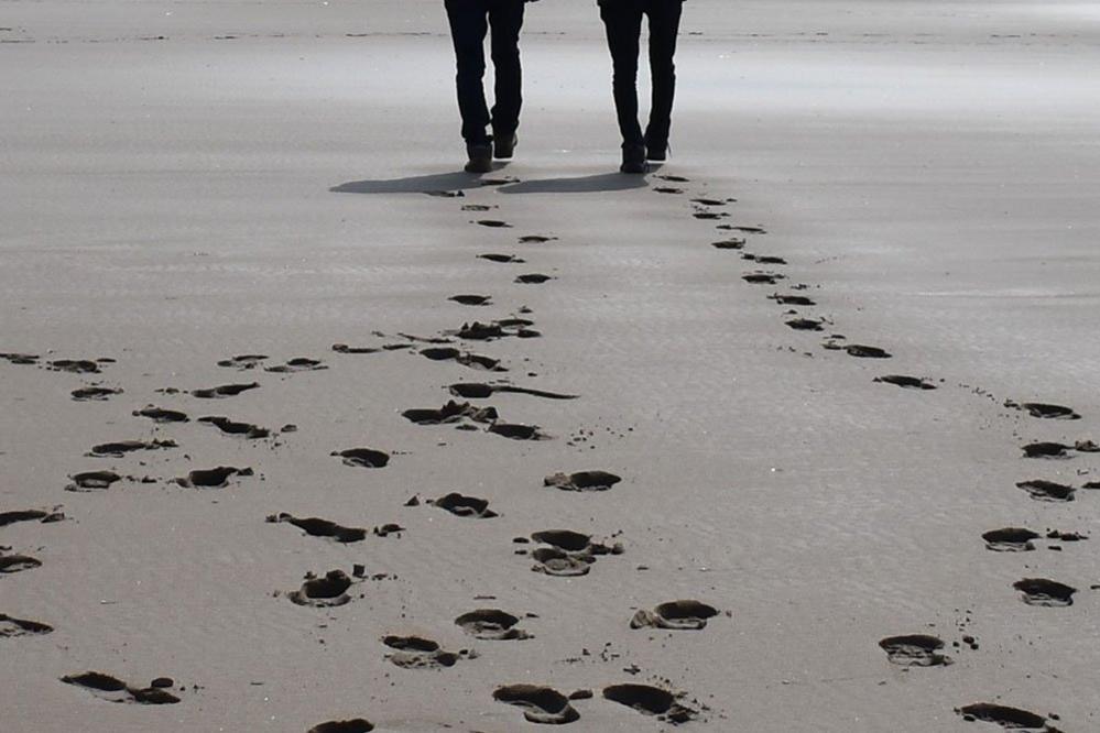 Walking on the beach