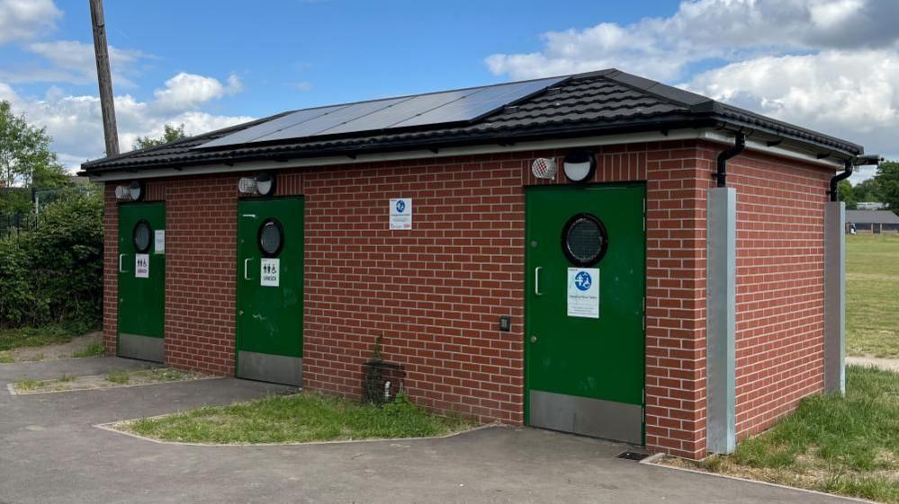 A general view showing the toilet block on the King George V Recreation Ground.