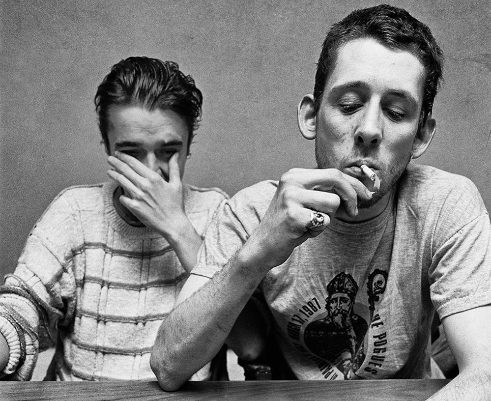 Shane MacGowan (right) with bandmate Spider Stacy