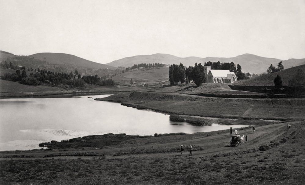 Ooty (formerly Ootacamund), The lake and the new Church from near Audrey Samuel Bourne Courtesy MAP / Tasveer