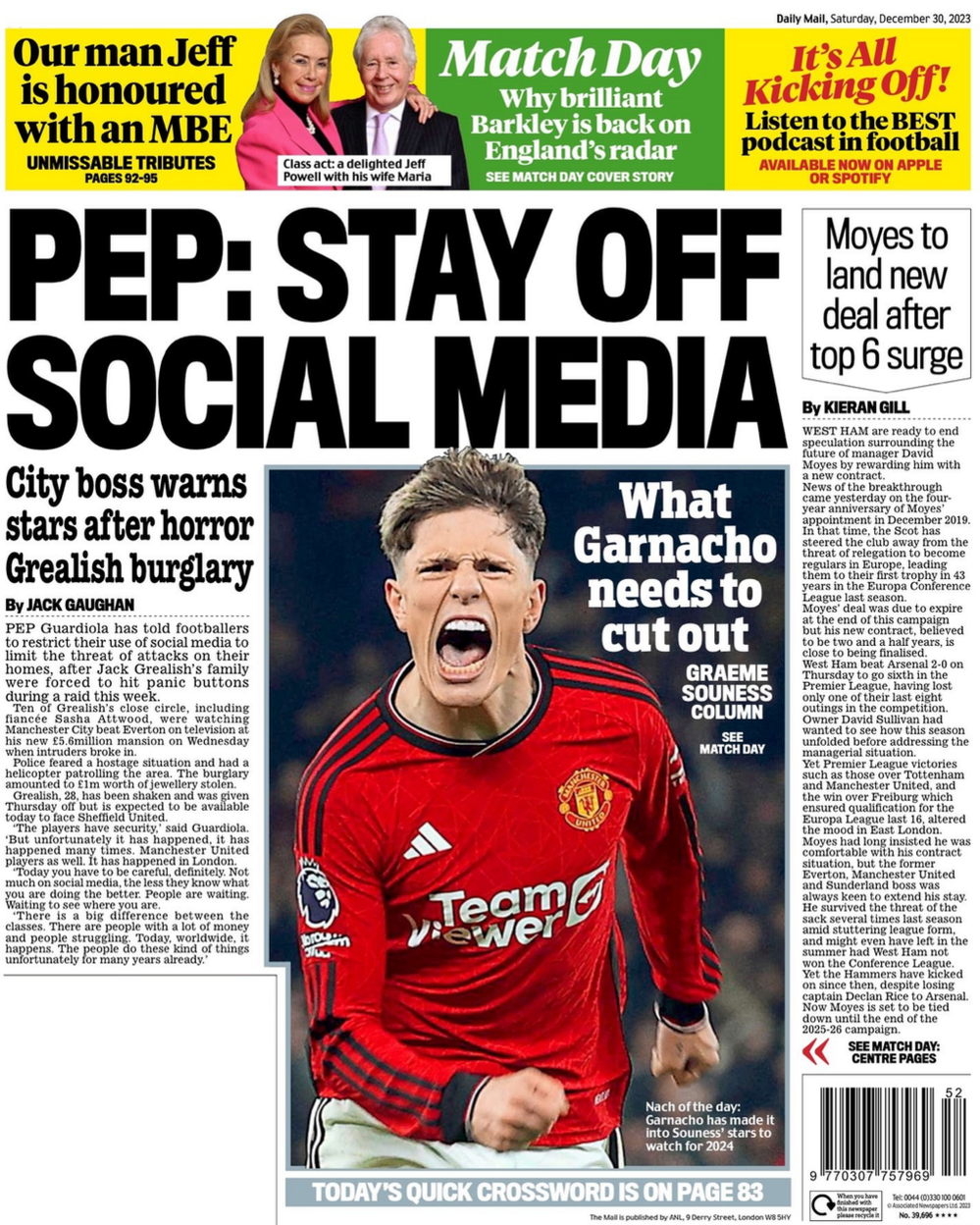 Daily Mail back page - 30 December 2023