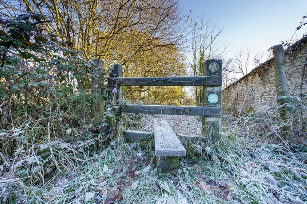 A stile in a winter landscape