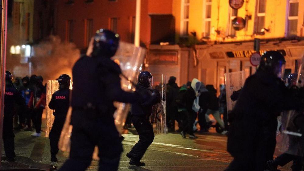 An Garda Siochana at the scene in Dublin city centre