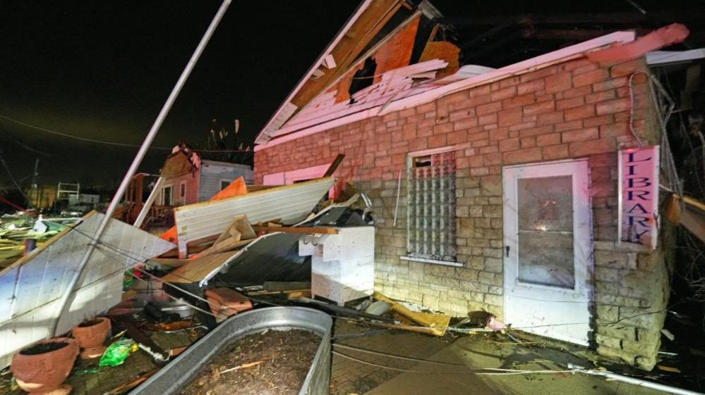 Damaged house in Logan County