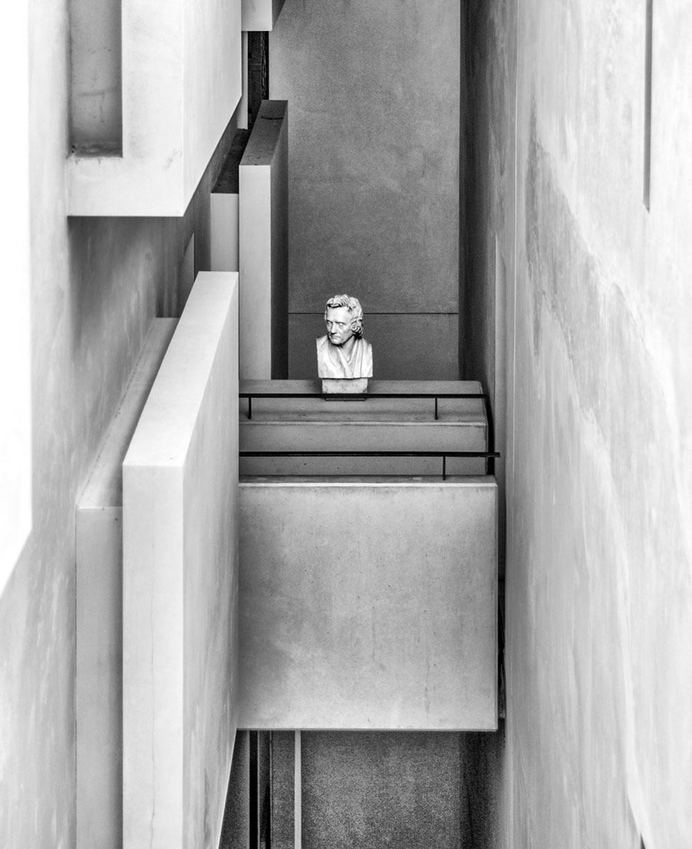 Statue in a stairwell at the National Museum of Scotland, Edinburgh