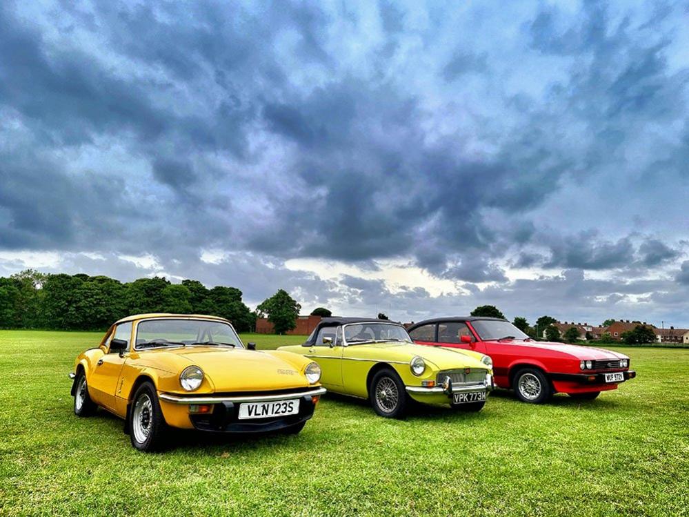 Three cars lined up