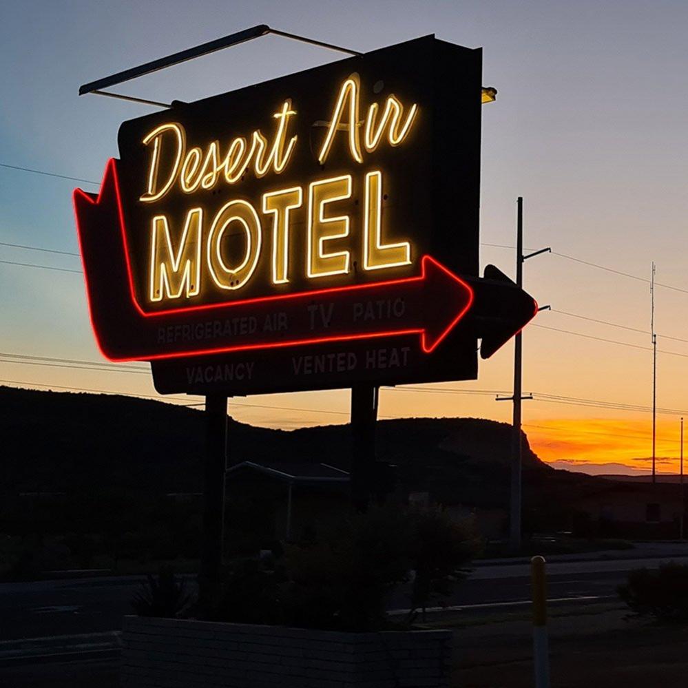 Motel sign in neon