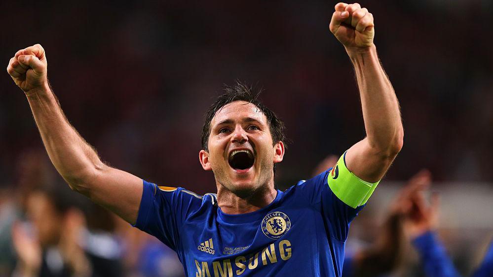 Frank Lampard celebrates after scoring for Chelsea