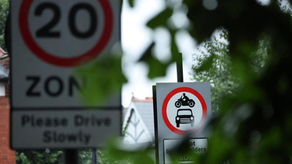 Signs mark a Low Traffic Neighbourhood in London Britain, 31 July 2023
 