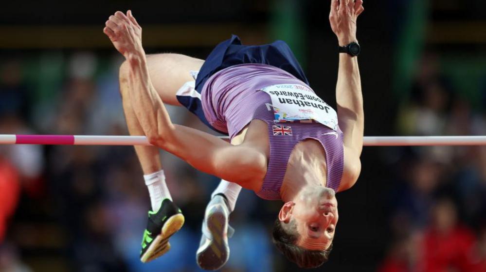 High jumper Jonathan Broom-Edwards in action at the Para-athletics World Championships in Kobe