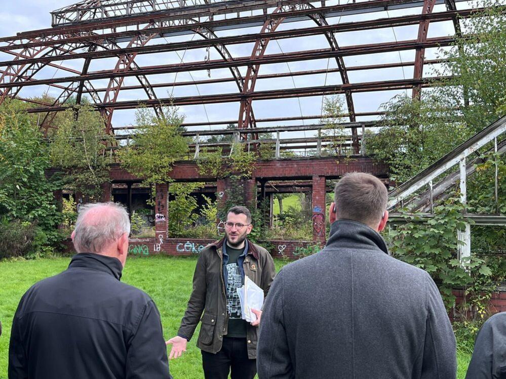 paul sweeney in front of the springburn winter gardens