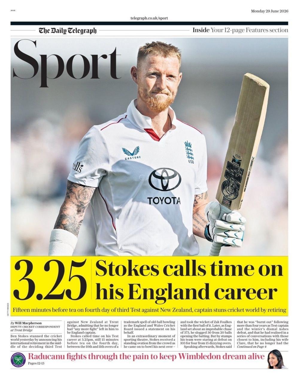 Telegraph sports section