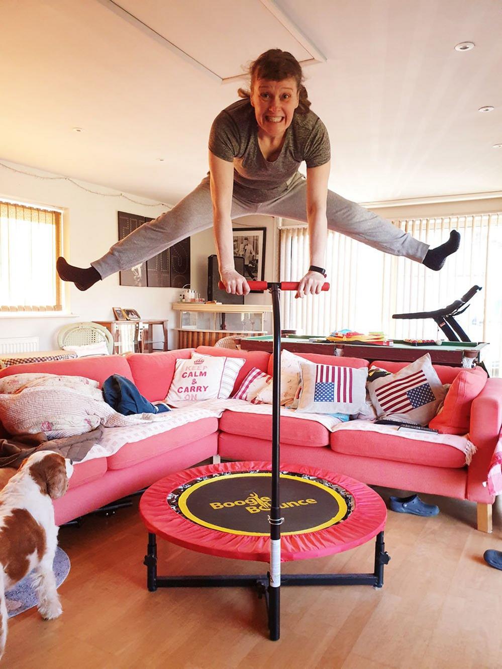 Woman on a trampoline