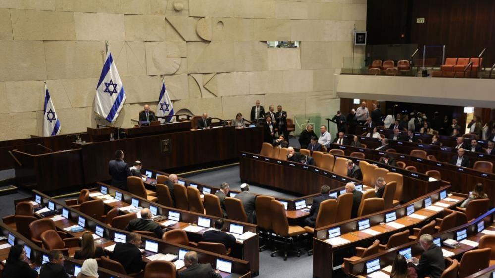 A file photograph showing the chamber of the Israeli parliament, the Knesset