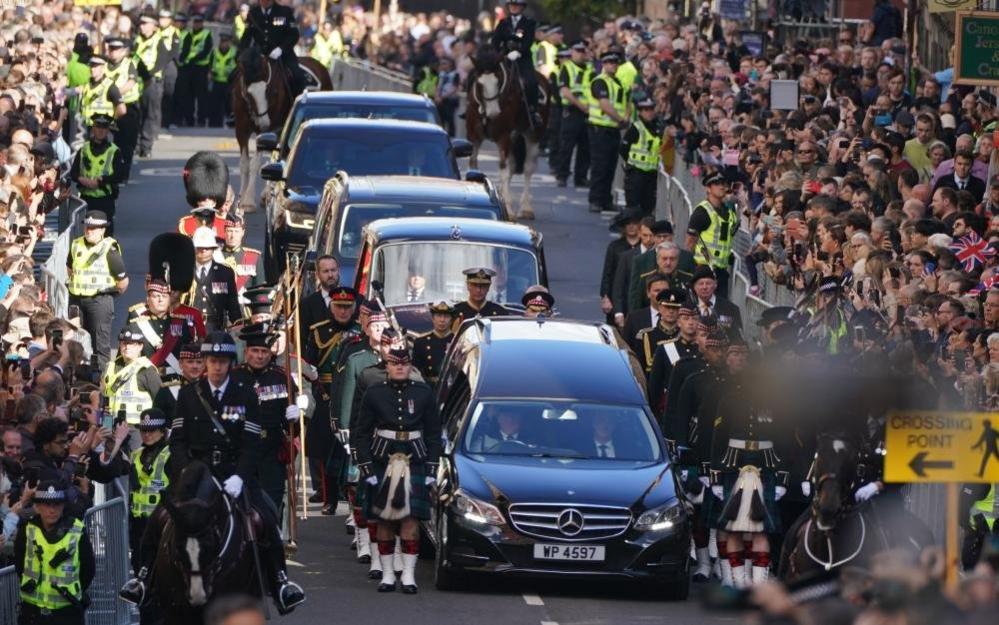 King Charles III and members of the royal family join the procession