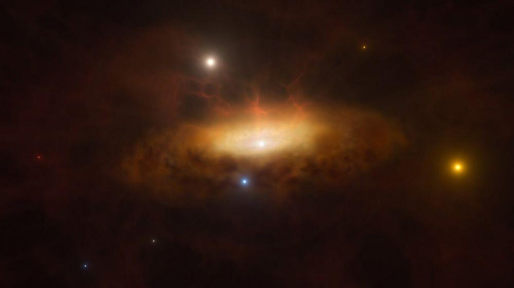 collection of light in the centre of a galaxy