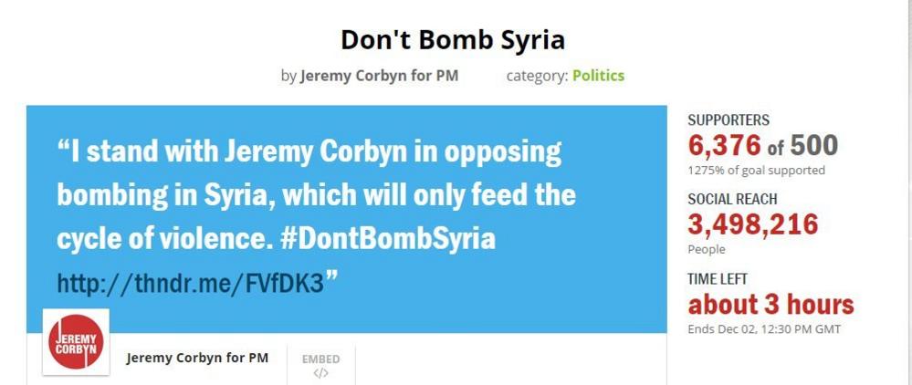 Screen grab - don't bomb syria