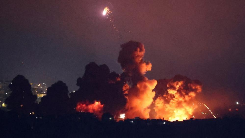 A large explosion seen near Beirut airport on Thursday night