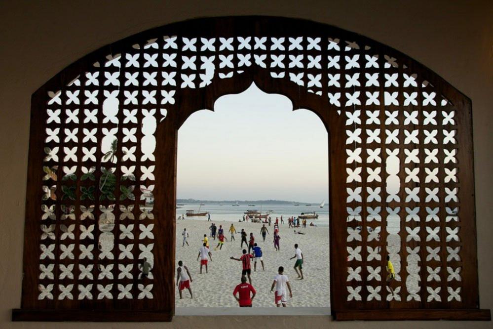 Football match on a beach