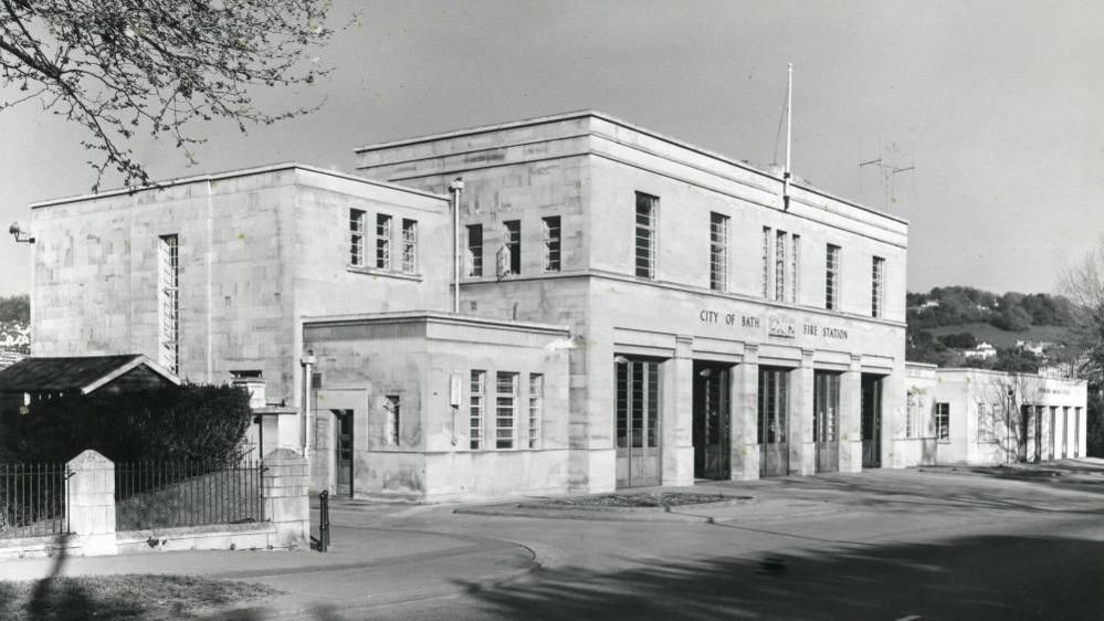 Picture taken in 1960's of Bath's art deco fire station