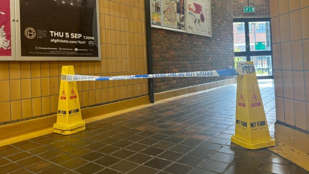 A cordon near Coppergate Car Park in York