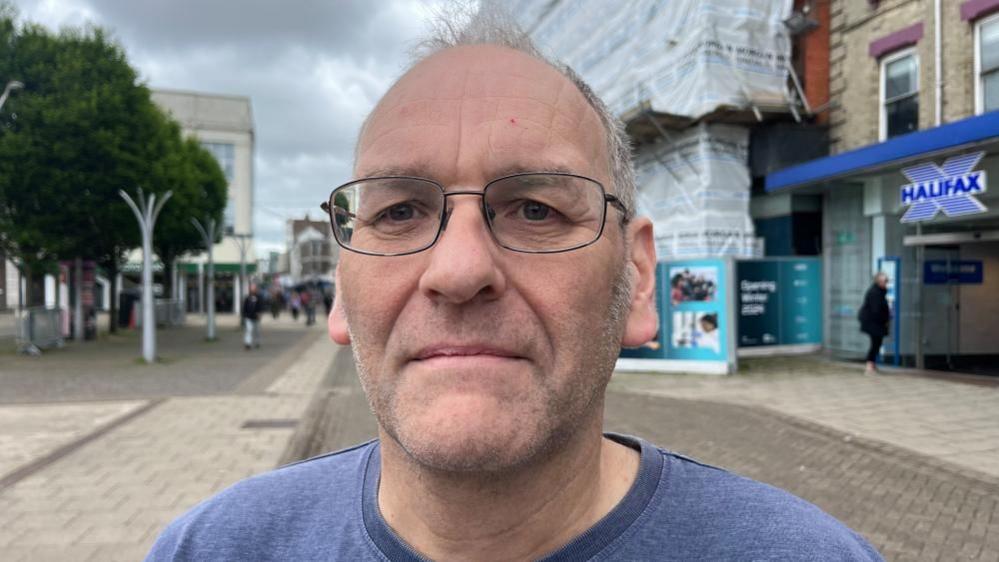 Sean Williams standing in Great Yarmouth Market Place