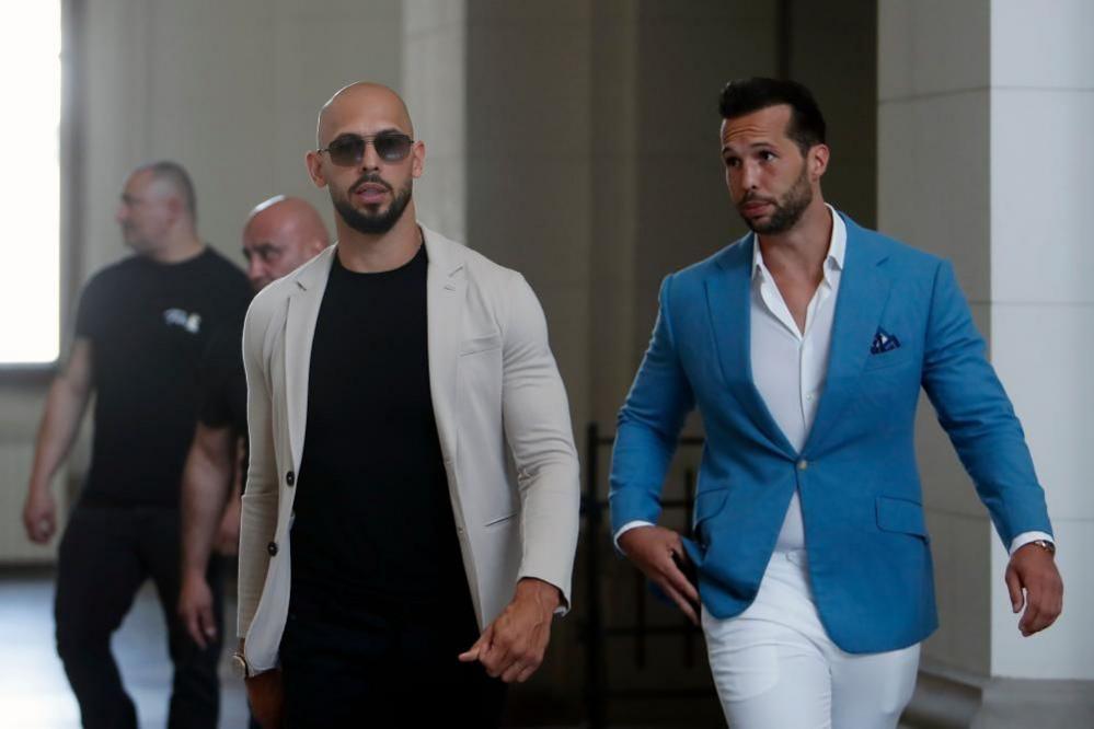 The Tate brothers arrive at a court hearing in Bucharest