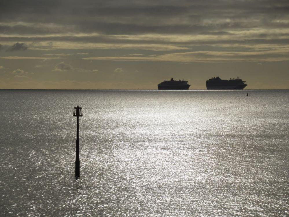 Cruise ships off the coast