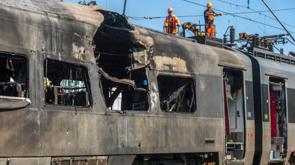 damaged train