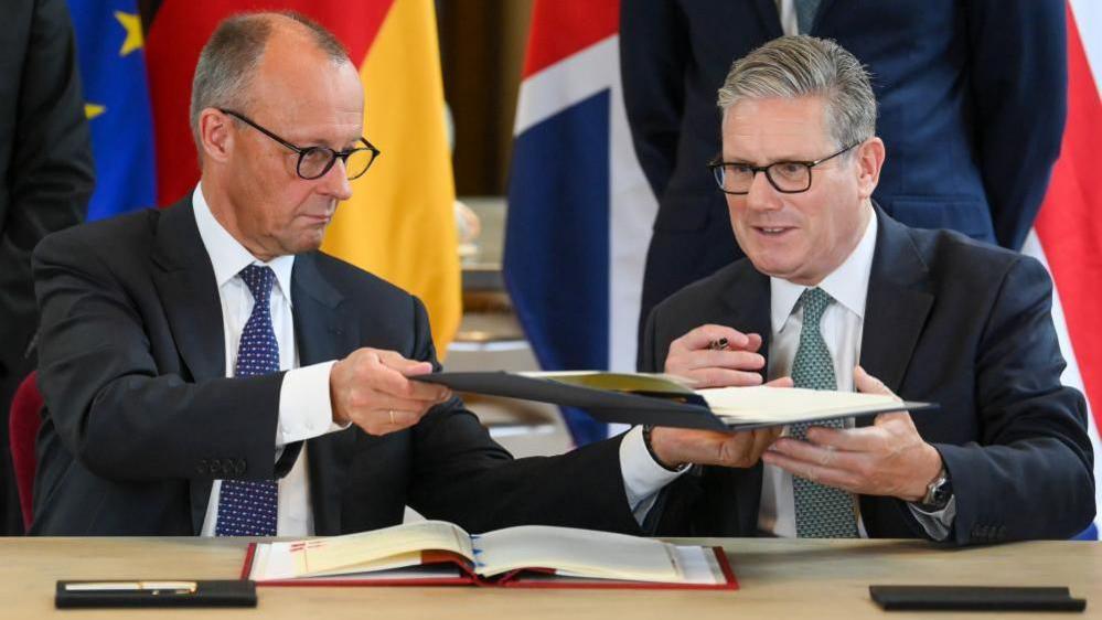German Chancellor Friedrich Merz visits London to sign landmark treaty, United Kingdom - 17 Jul 2025