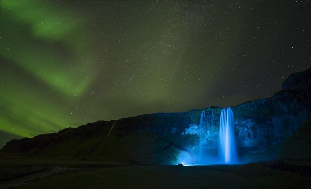 Seljalandsfoss Aurora by Paul Andrew